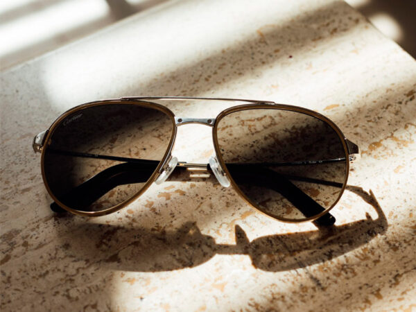 AVIATOR PREMIER CARTIER SANTOS SUNGLASSES IN METAL